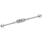 14G Clear CZ Gem Fashionista Industrial Barbell 38mm