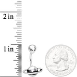 Alien Face Planet Saturn Double Mount Belly Ring