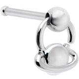 20G 1/4 Ring of Saturn Dangle Nose Bone