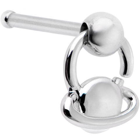 20G 1/4 Ring of Saturn Dangle Nose Bone