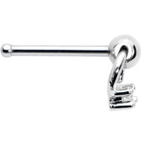 20G 1/4 Clear CZ Duo Dangle Nose Bone