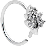 20G 5/16 Clear CZ Gem Maple Leaf Nose Hoop