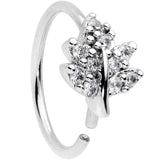 20G 5/16 Clear CZ Gem Maple Leaf Nose Hoop
