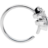 20G 5/16 Clear CZ Gem Maple Leaf Nose Hoop