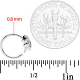 20G 5/16 Clear CZ Gem Maple Leaf Nose Hoop