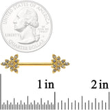 14G 9/16 Clear CZ Gem Elegant Triangle Nipple Ring Set