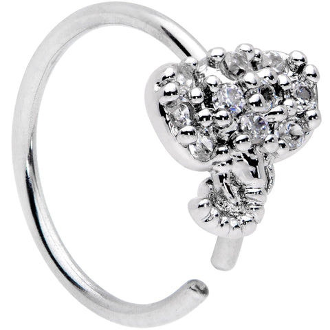 20G 5/16 Clear CZ Elegant Elephant Nose Hoop