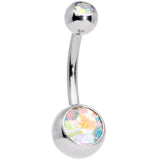 Clear Aurora Gem Purple Pearlescent Fashion Belly Ring Set of 3