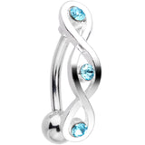 Aqua Gem Fashionably Twisted Reversible Belly Ring