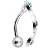 Aqua Gem Fashionably Twisted Reversible Belly Ring