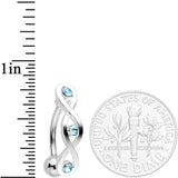 Aqua Gem Fashionably Twisted Reversible Belly Ring