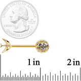 14G 9/16 Clear Gem Gold Tone Birds Nest Nipple Ring Set