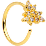 20G 5/16 Clear CZ Gem Gold Plated Tiny Triangle Nose Hoop