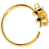 20G 5/16 Clear CZ Gem Gold Plated Tiny Triangle Nose Hoop