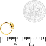 20G 5/16 Clear CZ Gem Gold Plated Tiny Triangle Nose Hoop