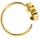 20G 5/16 Clear Black Gem Gold Tone Glamour Cat Nose Hoop