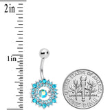 Aqua Gem Elegant Dance Wreath Belly Ring