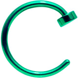 20G 5/16 Green Anodized Titanium Flat Disc Nose Hoop