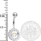 Clear Aurora Gem Elegant Dance Crown Belly Ring
