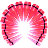00G to 25mm Pink Acrylic Straight Taper Stretching Kit Set of 2