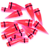00G to 25mm Pink Acrylic Straight Taper Stretching Kit Set of 2