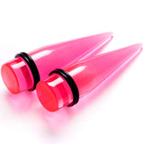 00G to 25mm Pink Acrylic Straight Taper Stretching Kit Set of 2