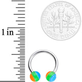 14G 7/16 Beach Ball Acrylic Ball Horseshoe Circular Barbell