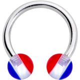 14G 7/16 USA Stripe Acrylic Ball Horseshoe Circular Barbell