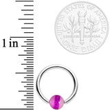 14G 7/16 Purple Acrylic Glow in the Dark Ball BCR Captive Ring