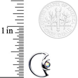 18G 3/8 Aurora Gem Crescent Moon Closure Ring