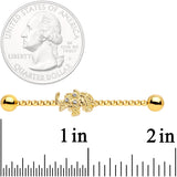 14G Clear Gem Gold Tone Elephant Industrial Barbell 38mm