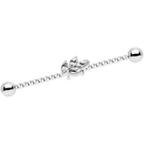 14G Clear Gem Leaf Industrial Barbell 38mm