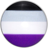 Black Grey White Purple Asexual Pride Flag Barbell Tongue Ring