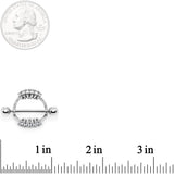 14G 9/16 Clear CZ Gem Scary Fang Halloween Nipple Shield Set