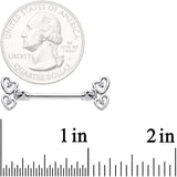 14G 9/16 Clear CZ Gem Abstract Heart Barbell Nipple Ring Set