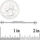 14G Clear CZ Gem Quintuplet Industrial Barbell 38mm