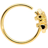 20G 5/16 Clear CZ Gem Gold Tone Octagon Nose Hoop