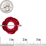 14G 33mm Red Blooming Blossom Flower Nipple Shield Set