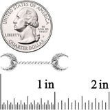 14G Clear Gem Witch Moon Twisted Barbell Nipple Ring Set