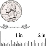 14G Clear Gem Leaves Twisted Barbell Nipple Ring Set