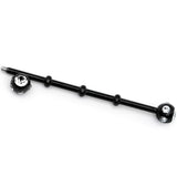 14G Clear Gem Black Industrial Barbell 38mm