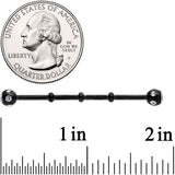 14G Clear Gem Black Industrial Barbell 38mm