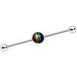 14G Black Rainbow Lips Industiral Barbell 38mm