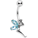 Clear Blue Gem Water Fairy Belly Ring Set of 3