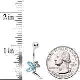 Clear Blue Gem Water Fairy Belly Ring Set of 3