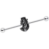 14G Black Gem Cleopatra Anubis Industrial Barbell 38mm