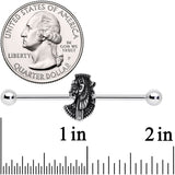 14G Black Gem Cleopatra Anubis Industrial Barbell 38mm