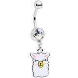 Clear CZ Gem Sweet Llama Dangle Belly Ring
