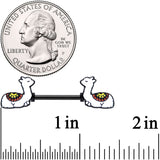 14G 9/16 Snoozing Llama Barbell Nipple Ring Set