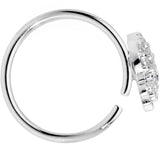 18G 3/8 Clear Black CZ Gem Nautical Octopus Nose Hoop
